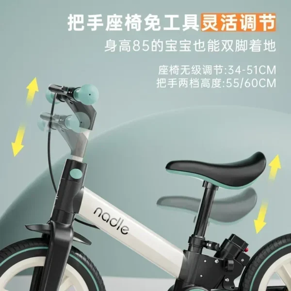 Nadle Children's Bicycle Balance Bike 2-in-1 Multi Functional Foldable Baby Bicycle Sliding Bike - Image 5